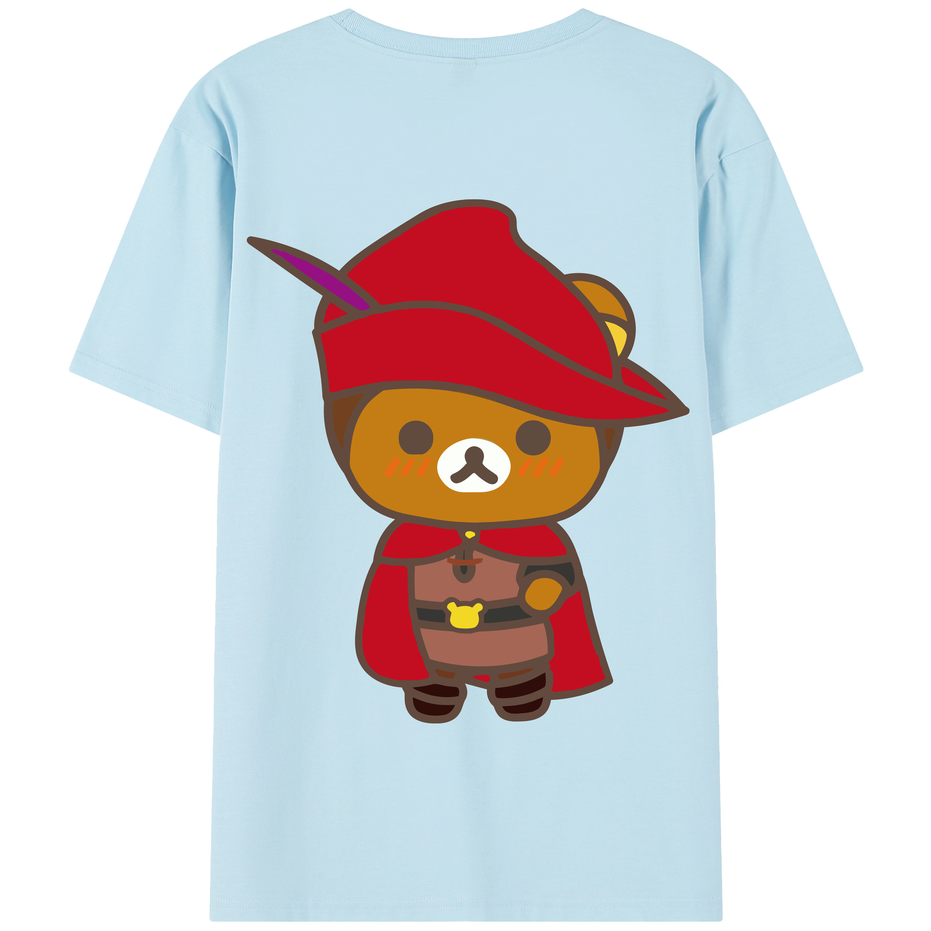 （画像用） リラックマ リラックマ キイロイトリ Rilakkuma Korilakkuma Kiiroitori 綿100％半袖Tシャツ（背面プリント）